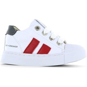 Shoesme leren sneakers wit/rood
