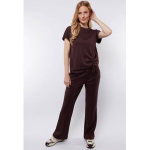 C&S The Label flared regular waist flared broek bruin