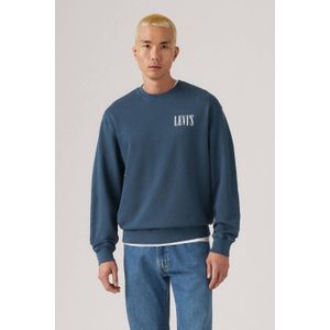 Sweater - Blauw - Katoen - Relaxte Pasvorm met Grafisch Ontwerp