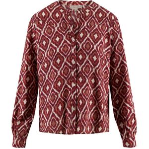 Zusss blouse met all over print zand/roodbruin