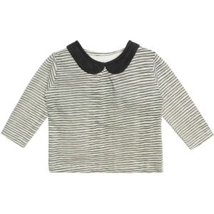 Moodstreet Petit baby gestreepte longsleeve Charlie antraciet