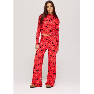 HARPER & YVE wide leg high waist broek rood