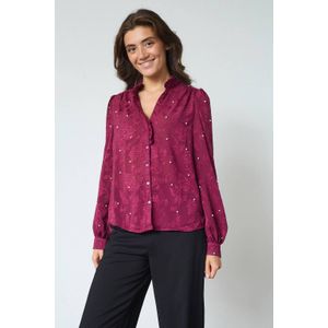 SisterS Point blouse donkerrood met parels