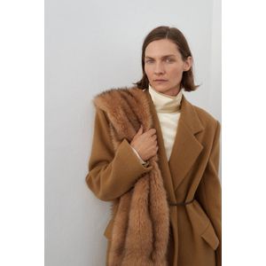 Mango wollen manteljas bruin