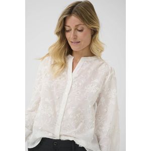 Cream - Blouse 'Hilda' - Wit - Klassieke Blouse - Lange Mouw