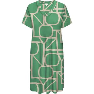 ONLY CARMAKOMA jurk CARFYRLA met all over print groen/ecru
