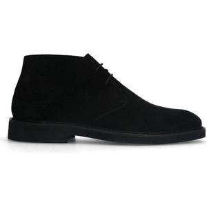 Manfield suède veterboots zwart