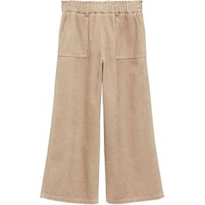 Mango Kids corduroy wide leg broek lichtbruin