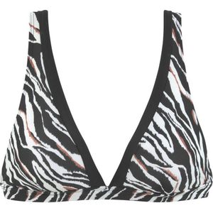 s.Oliver voorgevormde triangel bikinitop met zebraprint zwart/wit