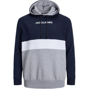 JACK & JONES PLUS SIZE hoodie JJEREID Plus Size donkerblauw/grijs