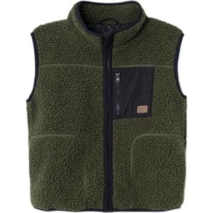 NAME IT KIDS bodywarmer NKMMAGOT donkergroen/zwart