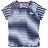 Stains&Stories gestreept T-shirt donkerblauw/wit