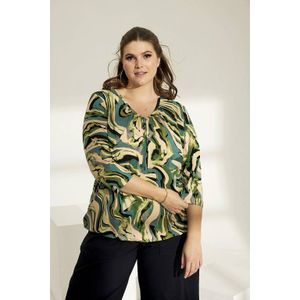 Zhenzi top met all overprint groen