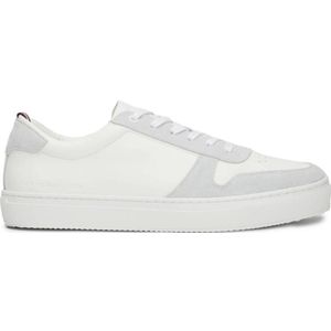 Tommy Hilfiger leren sneakers gijs/wit