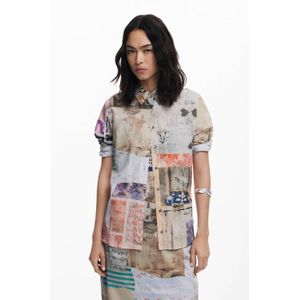 Desigual - Photo Postal Shirt - Veelkleurig - Overhemd - Lange Mouwen - Katoen