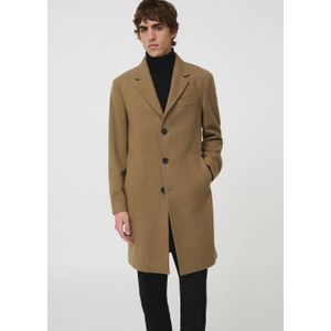 Mango Man manteljas met wol bruin