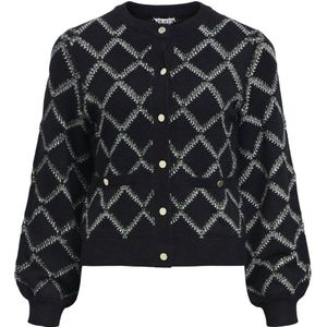 OBJECT Gebreid vest 'OBJPILUNA'  zwart / wit