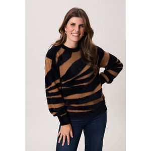 Miss Etam Regulier gebreide trui Meike bruin/zwart