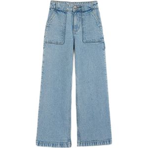 WE Fashion high waist wide leg jeans marbled blue denim