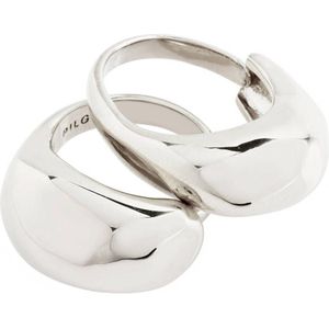 PILGRIM silver plated ring Light - set van 2
