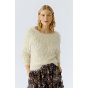 OUI Dames trui ecru (Maat: 36) - Effen - Halslijn: Ronde hals,