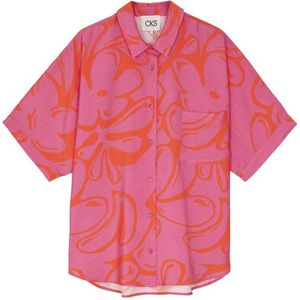 CKS blouse met all over print roze/rood