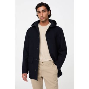 Mango Man manteljas met wol donkerblauw