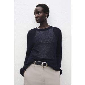 Mango gebreide trui donkerblauw