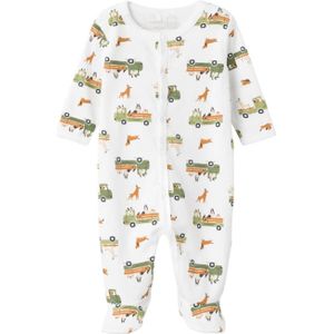 NAME IT BABY baby pyjama NBMNIGHTSUIT met all over print wit/groen