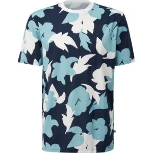 Q/S by s.Oliver regular fit T-shirt met all over print blauw