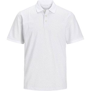 JACK & JONES PLUS SIZE polo JJLUIS Plus Size met all over print white