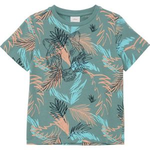 s.Oliver T-shirt met all over print groen/blauw/oranje