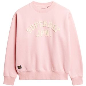 Superdry sweater APPLIQUE ATHLETIC LOOSE SWEAT lichtroze
