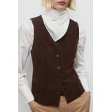 Mango gilet donkerbruin