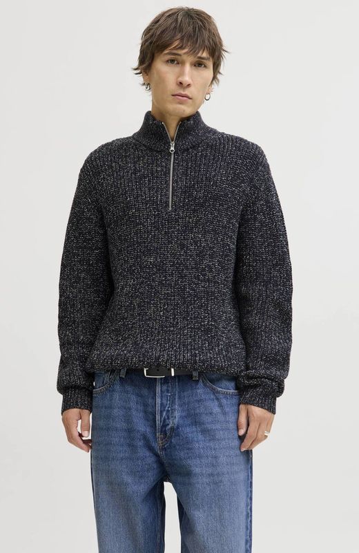Jack & Jones - JORBLEECKER - Trui - Nachtblauw - Halve Rits