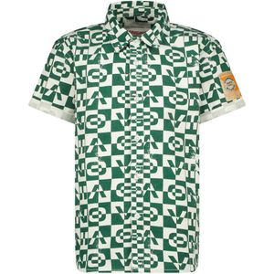 Vingino overhemd Lampo met all over print groen/wit
