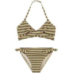 Beachlife triangel bikini bruin/groen/wit