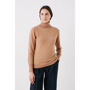 Caroll coltrui van kasjmier camel fijn gebreid