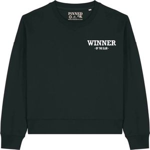 Pinned by K Curve sweater met backprint zwart