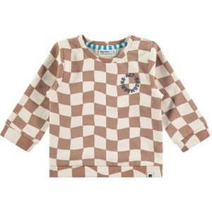 Babyface geruite longsleeve camel/wit