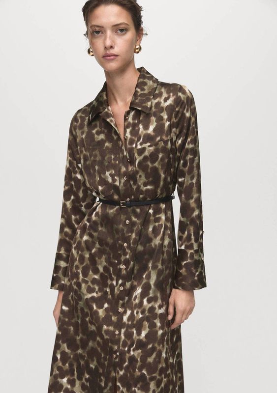 Mango blousejurk bruin