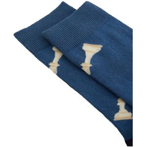 WE Fashion sokken met print blauw