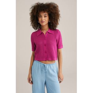 WE Fashion vest fuchsia gebreid