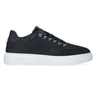 Manfield nubuck sneakers donkerblauw