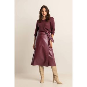 Expresso imitatieleren rok donkerrood