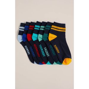 WE Fashion WE Fashion sokken - set van 7 donkerblauw/multicolor