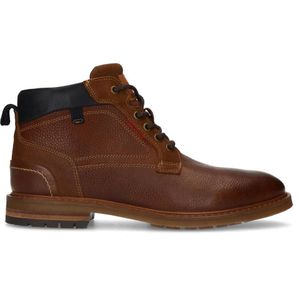 Manfield leren veterboots cognac