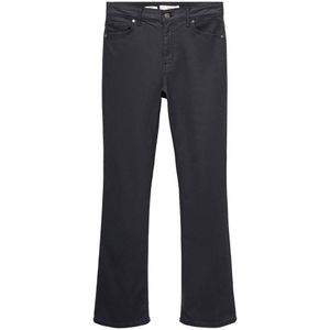 Mango coated cropped high waist flared jeans zwart