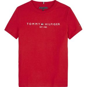 Tommy Hilfiger unisex T-shirt van biologisch katoen rood