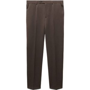 Mango Man slim fit pantalon donkerbruin